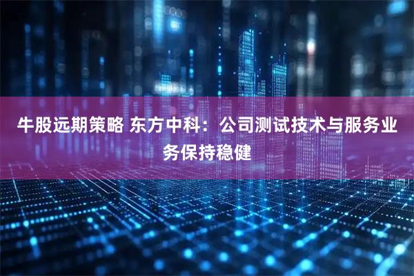 牛股远期策略 东方中科：公司测试技术与服务业务保持稳健